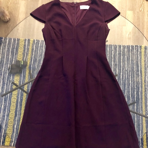 Eliza J eggplant purple pleated A-line dress - Picture 6 of 8